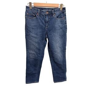 Lands’ End Mid Rise Crop Blue Denim Jeans Sz 4
